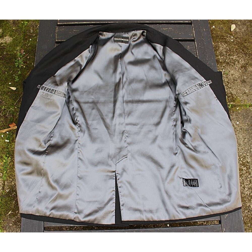 Zadig & Voltaire - Women's Encrusted Skull Blazer in Black + Blue Skull, Large - Picture 7 of 14